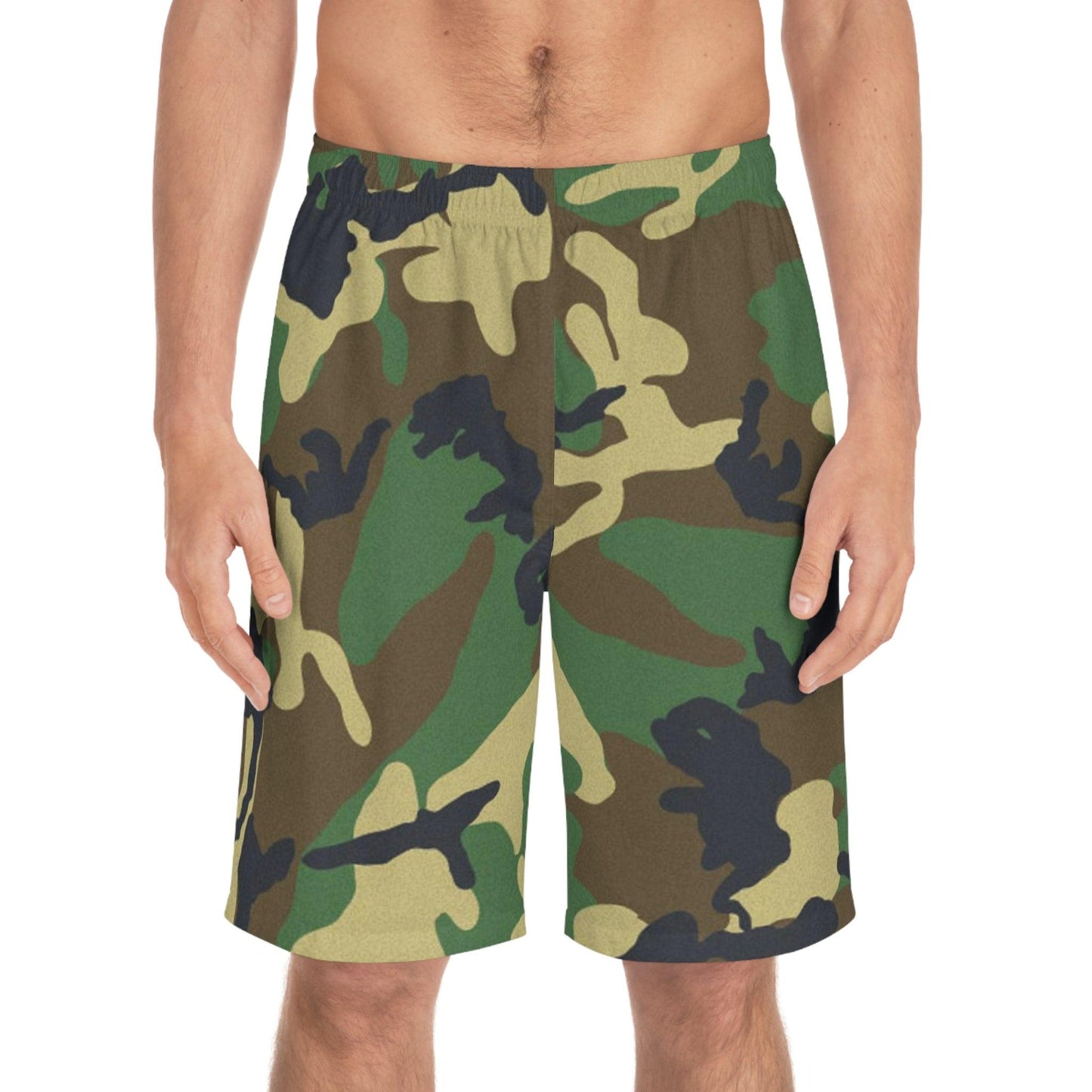 Green Camouflage Men's Board Shorts - Lizard Vigilante