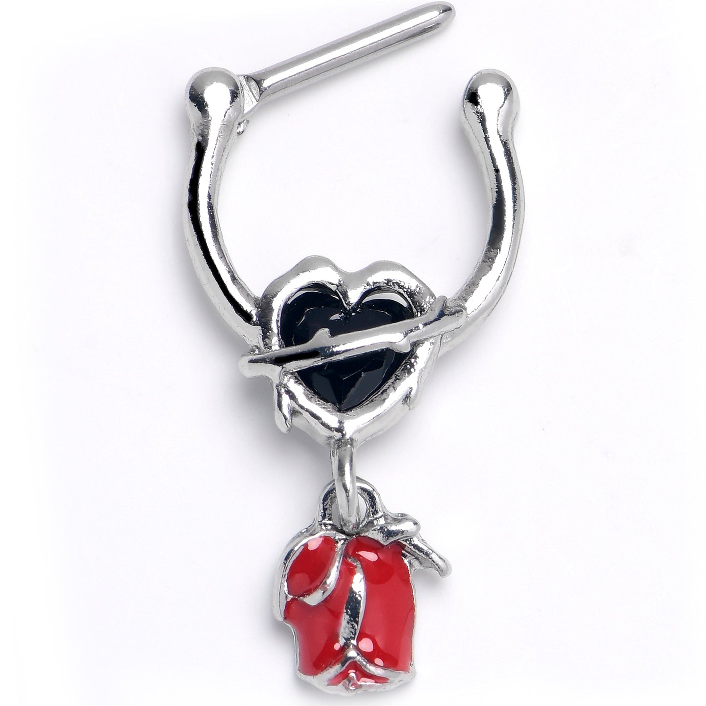 16G 5/16 Barbed Heart Cartilage Clicker