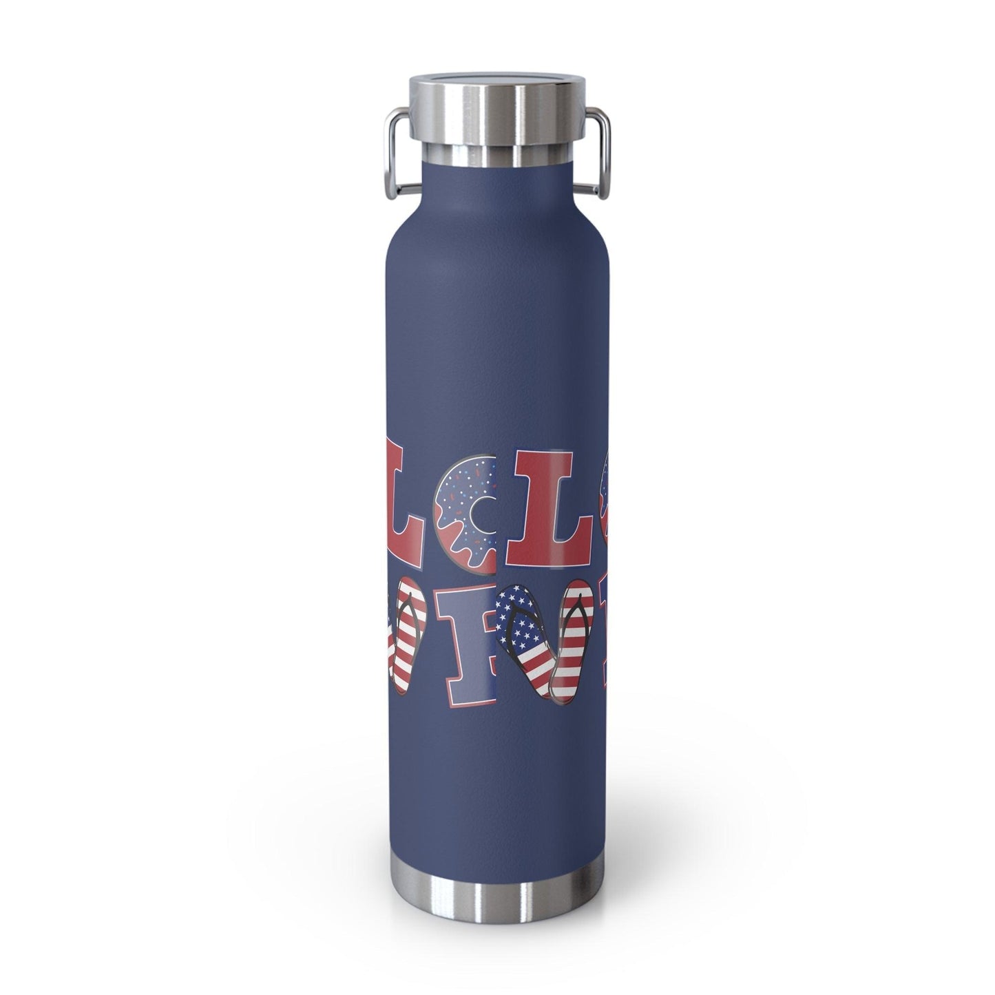 LOVE American Styled Red White and Blue Copper Vacuum Insulated Bottle, USA 22oz - Lizard Vigilante