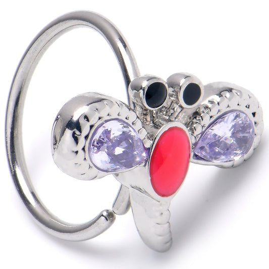 20G 5/16 Purple Gem Embellished Dragonfly Nose Hoop