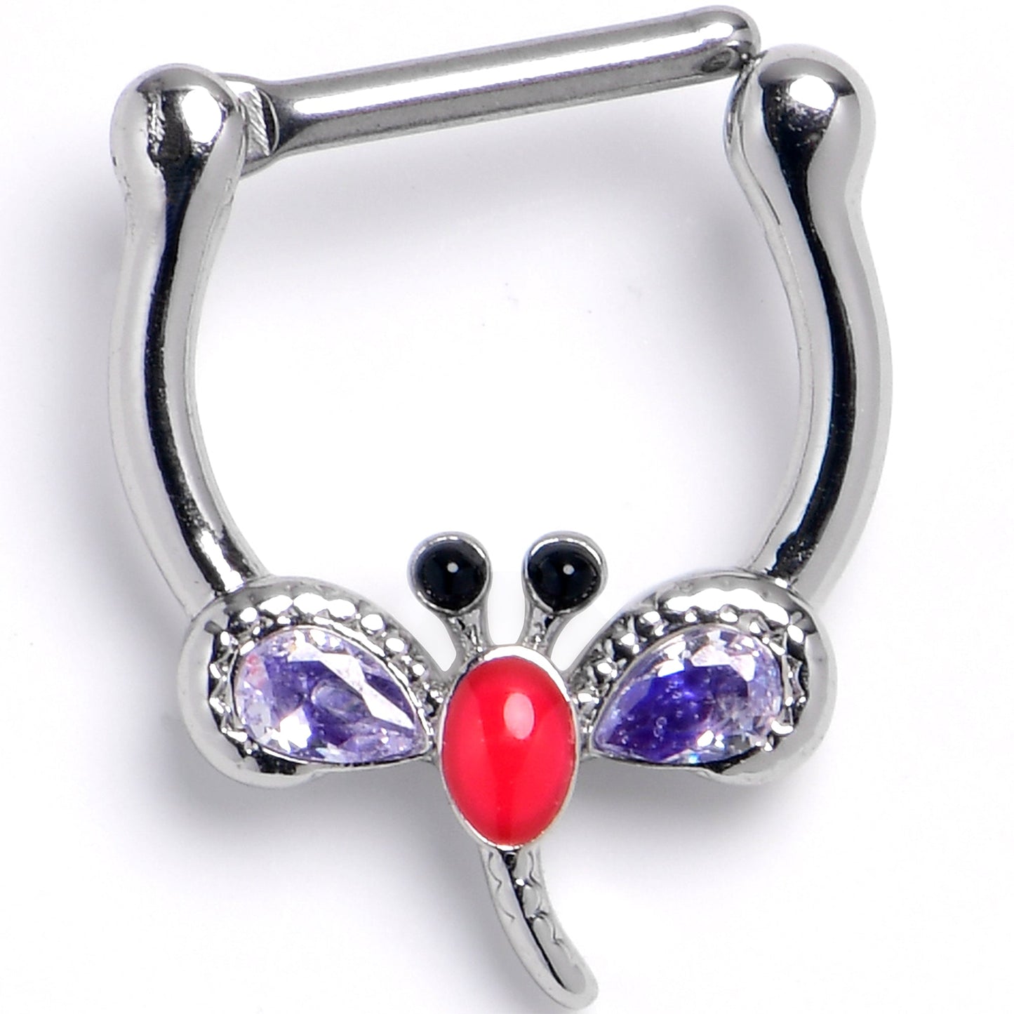 16G 5/16 Purple Gem Embellished Dragonfly Cartilage Clicker