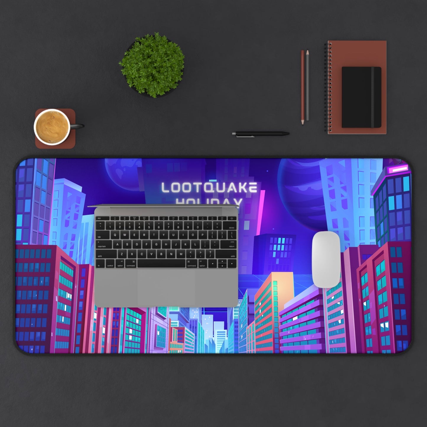 Cyber City Desk Mat — 'LootQuake Holiday Series' Gaming Mousepad