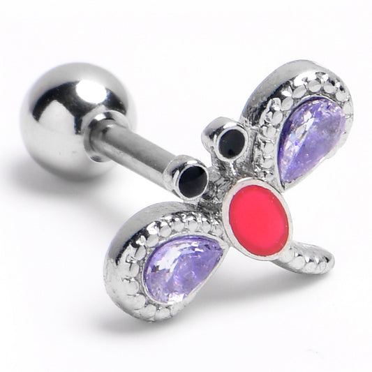 16G 1/4 Embellished Dragonfly Cartilage Tragus Earring