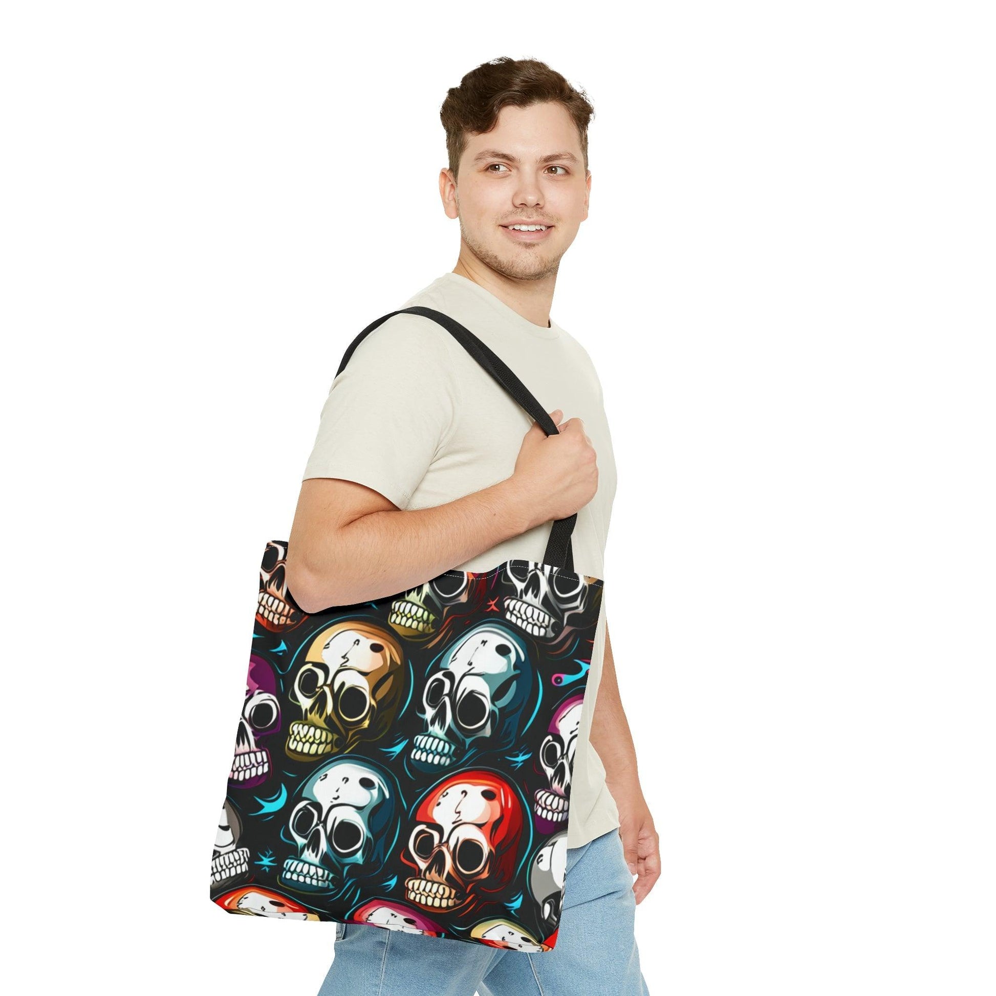 Death Metal Skulls Tote Bag (AOP) - Lizard Vigilante