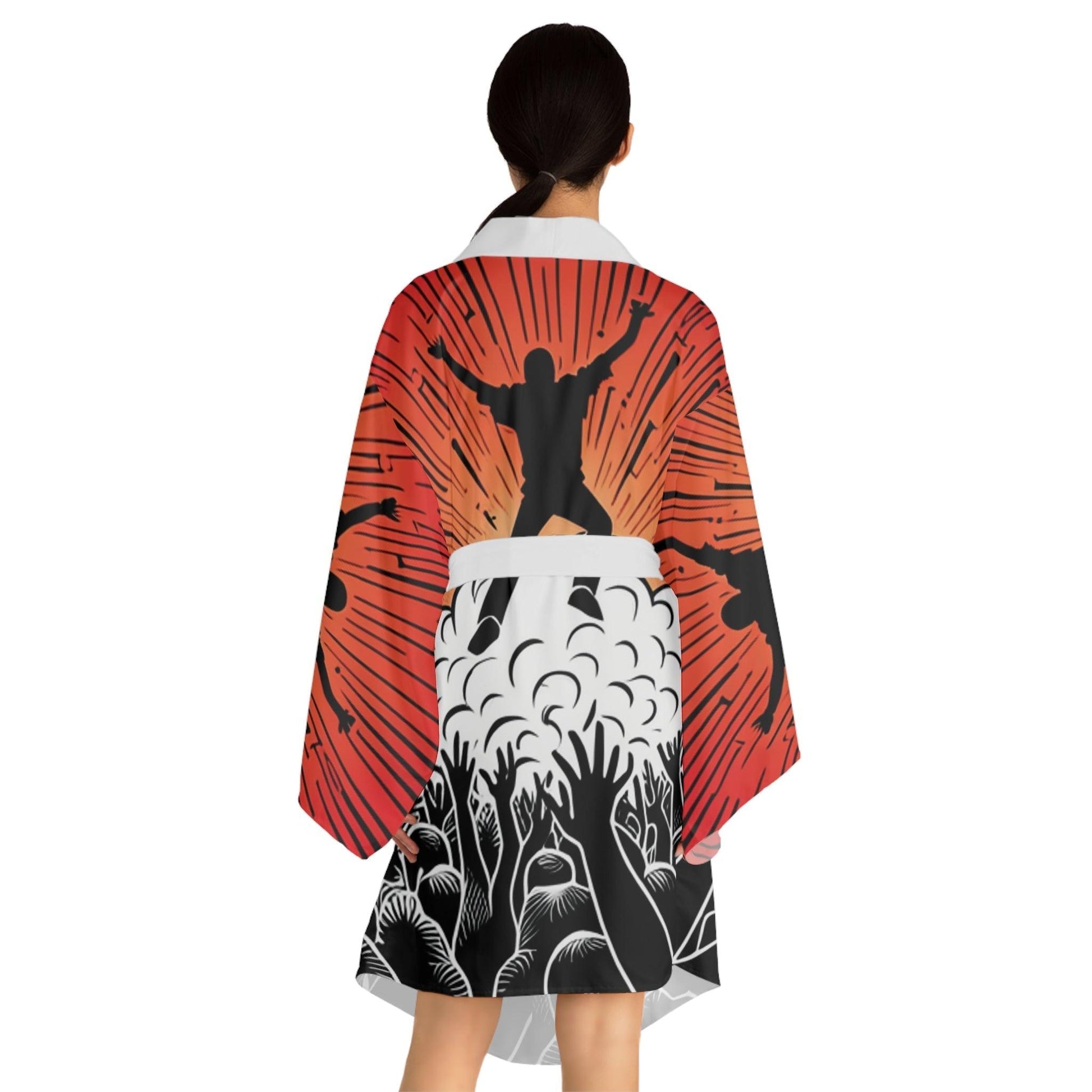 Metal Concert Long Sleeve Kimono Robe - Lizard Vigilante