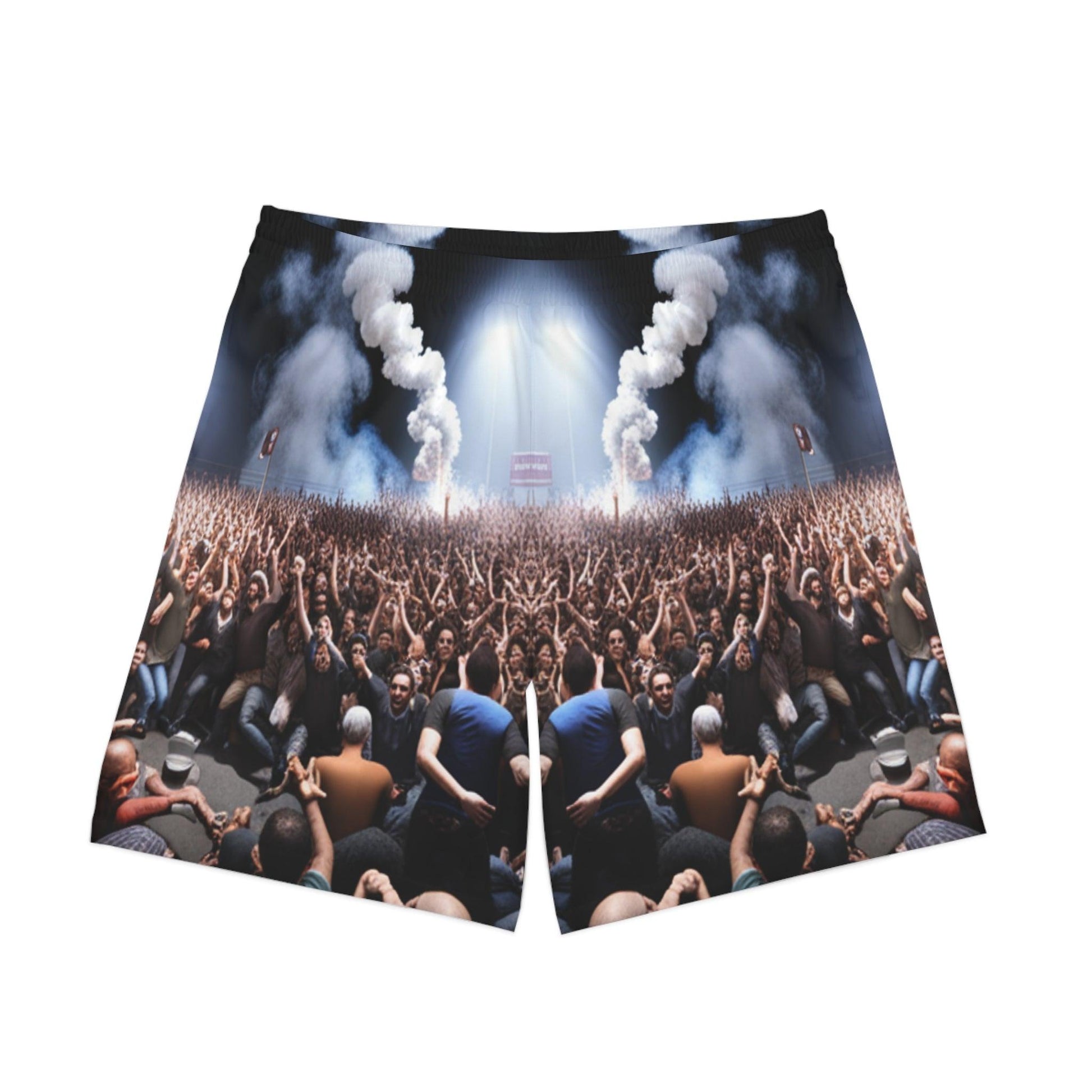 Metal Concert Rendered Men's Elastic Beach Shorts - Lizard Vigilante