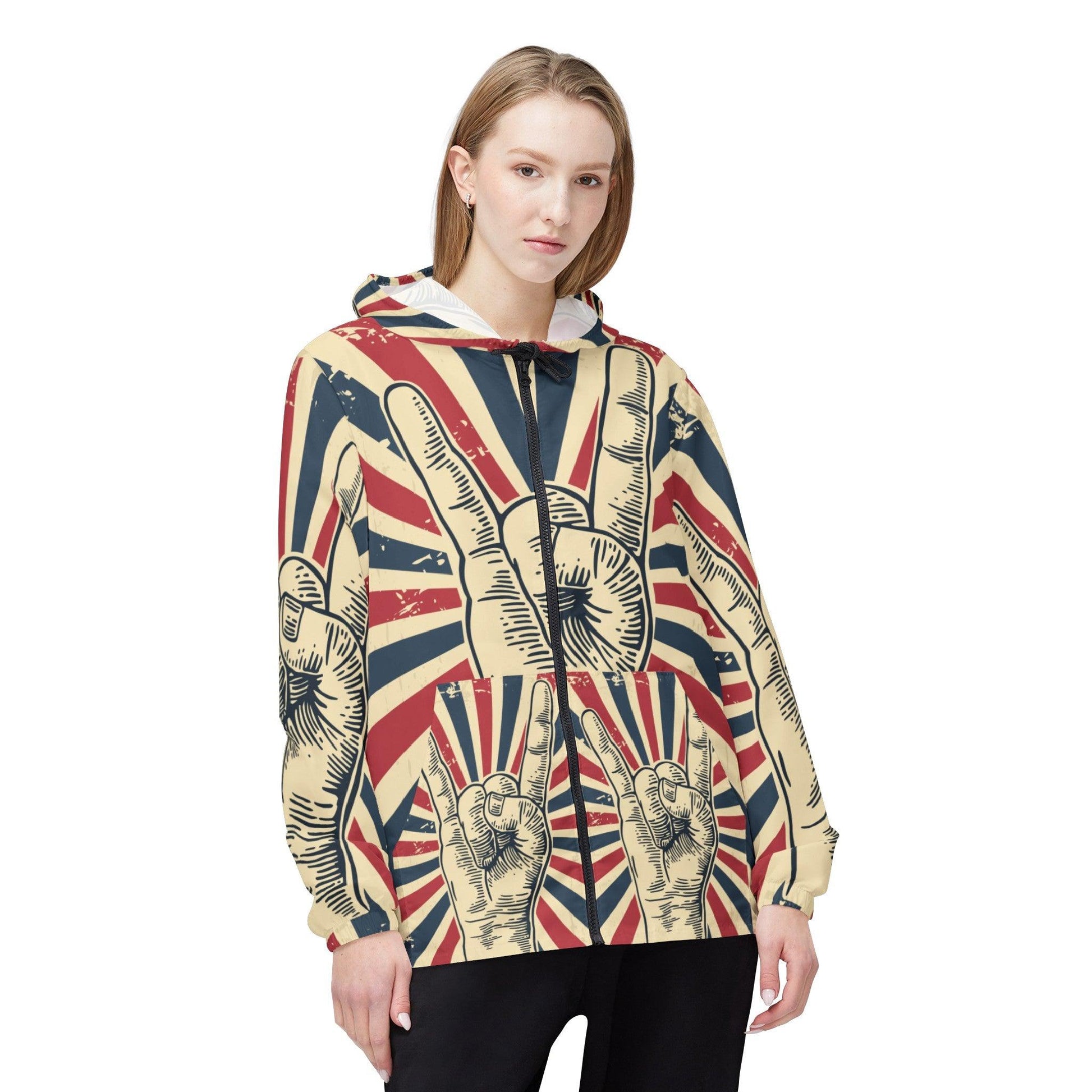 Patriotic Rock On Windbreaker Jacket - Lizard Vigilante