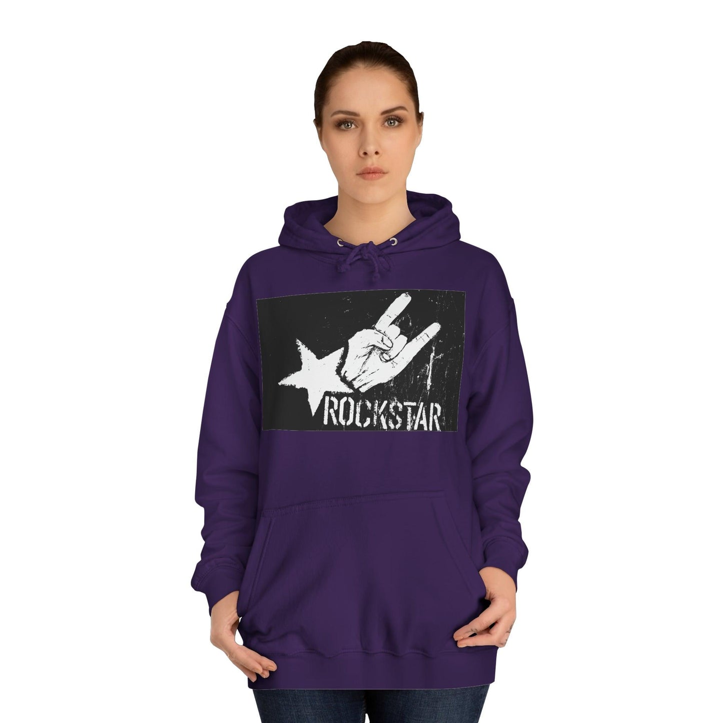 Rock Star Hand Sign Unisex College Hoodie - Lizard Vigilante