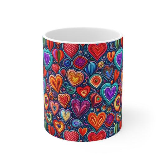 Much Love Ceramic Hearts Mug 11oz - Lizard Vigilante