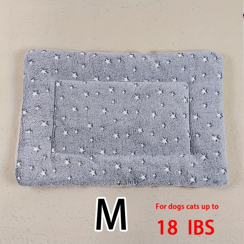 All-Season Dirt-Resistant Rectangular Pet Blanket - Comfortable Dog Paw Heart Print Pet Bed, 1pc