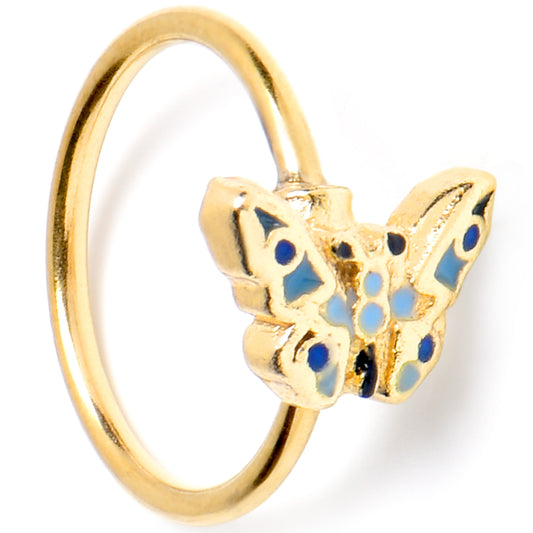 20G 5/16 Gold Tone Evening Butterfly Nose Hoop