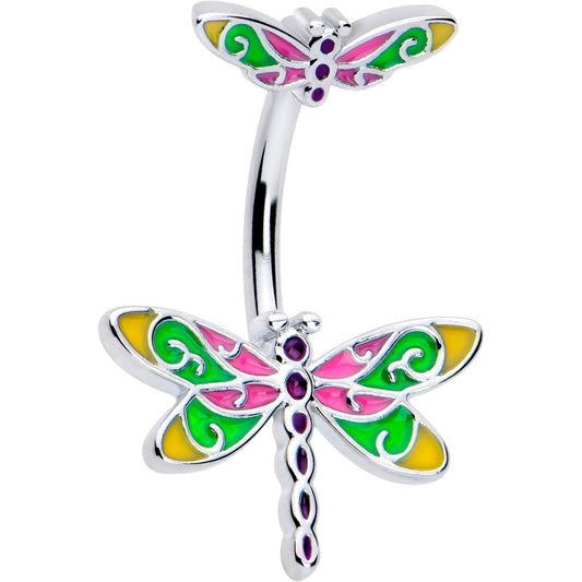 Dragonfly Colors Double Mount Belly Ring