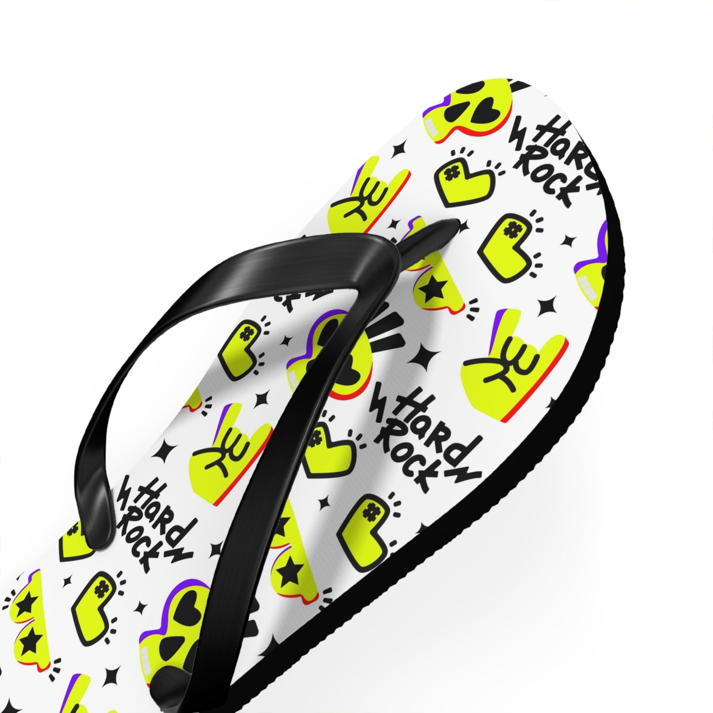 Hard Rock Graphic Flip Flops - Premium Shoes from Printify - Just $27.99! Shop now at Lizard Vigilante