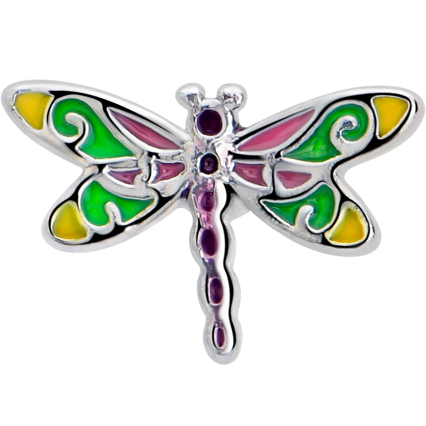 16G Dragonfly Colors Flat Back Earring