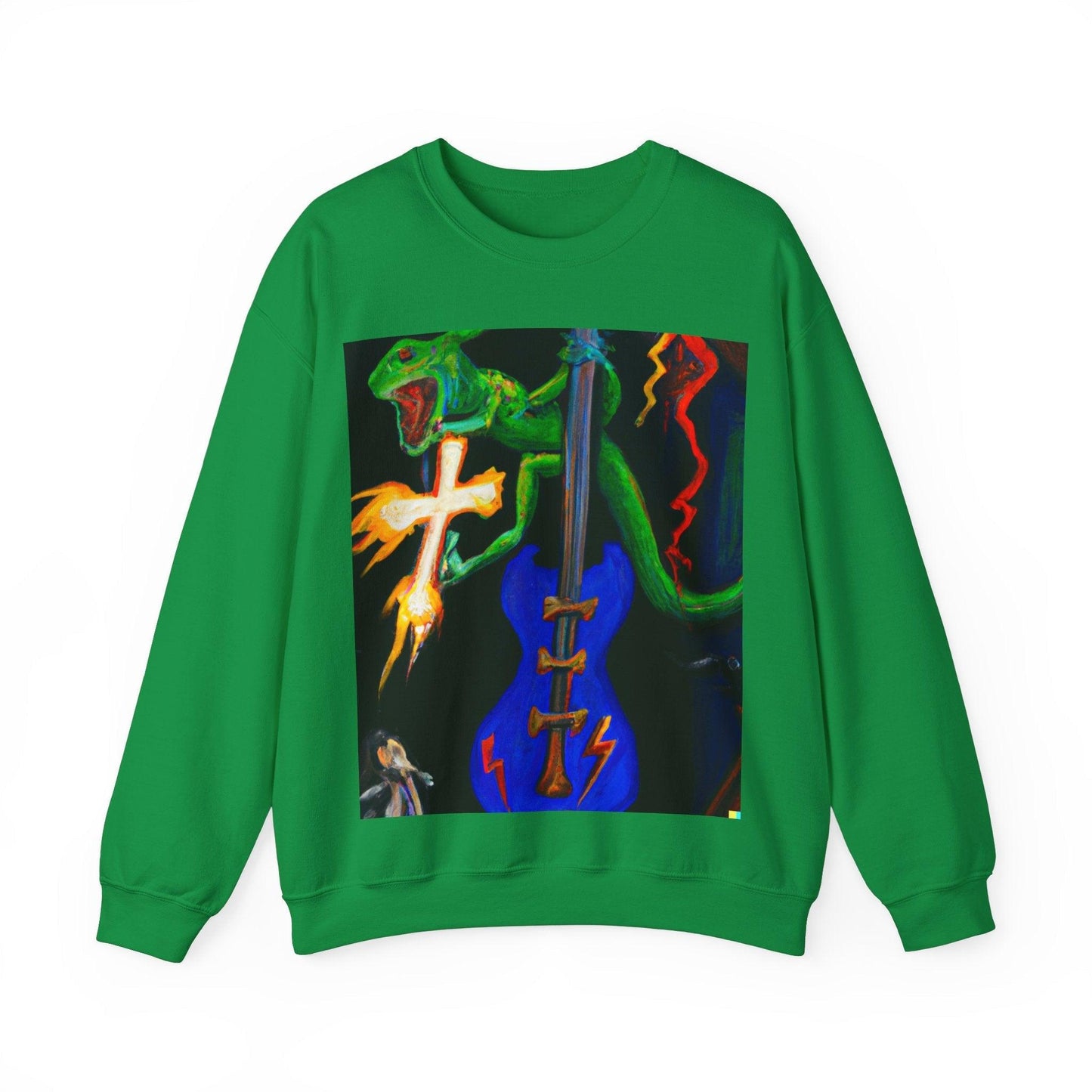 Lizard Vigilante Lightning Cross Unisex Heavy Blend™ Crewneck Sweatshirt - Lizard Vigilante