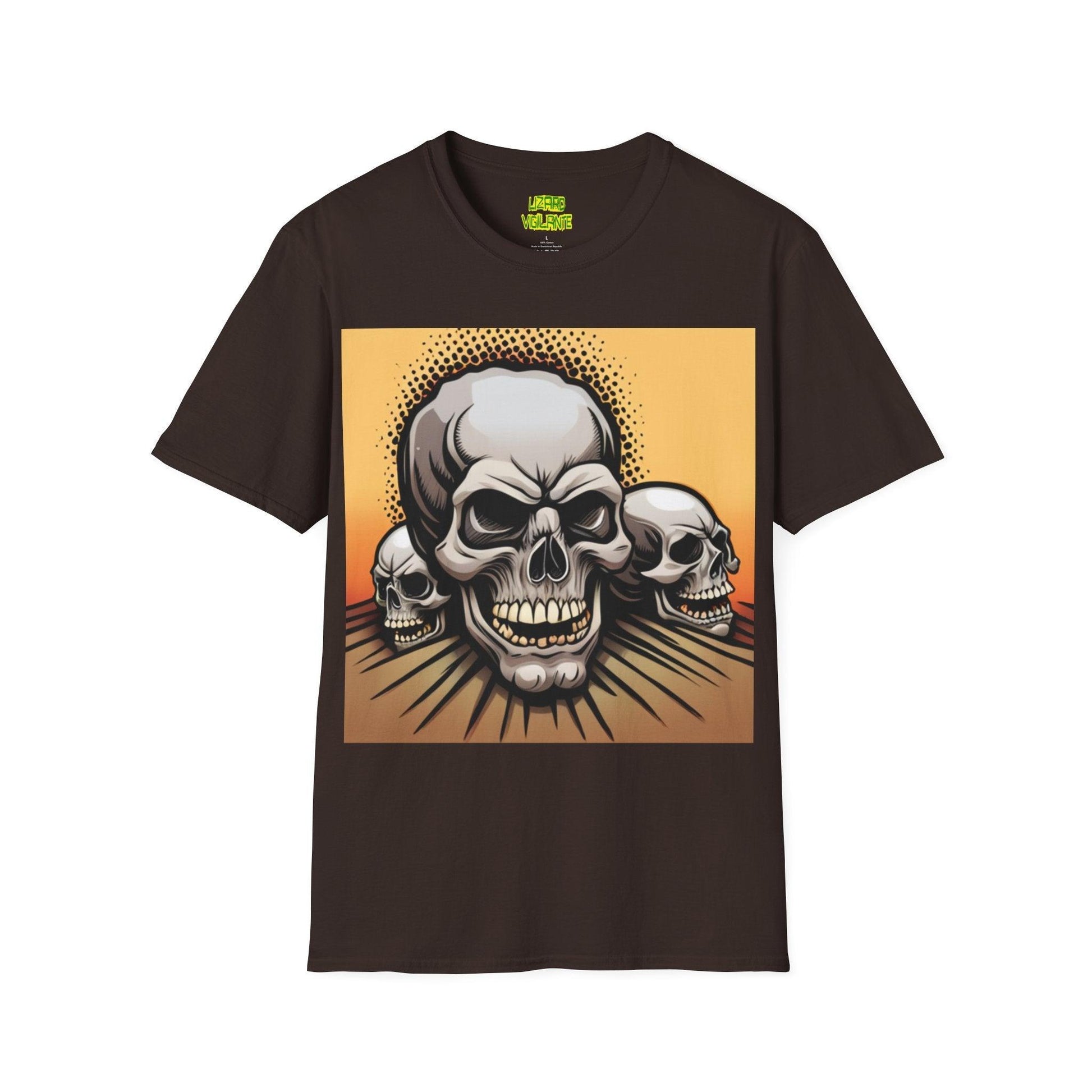 Gray Skulls Unisex Softstyle T-Shirt - Lizard Vigilante