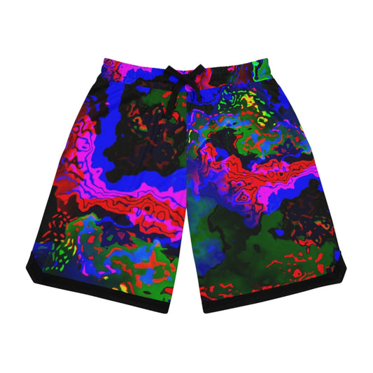 Rainbow in the Darkness Basketball Rib Shorts - Lizard Vigilante