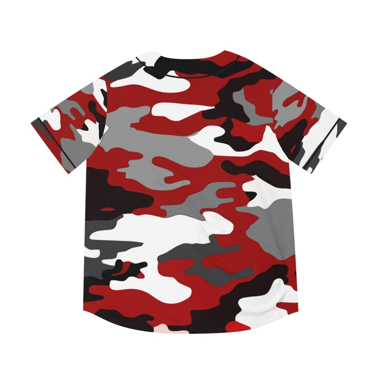 Red Black Grey White Camouflage Men's Baseball Jersey - Lizard Vigilante