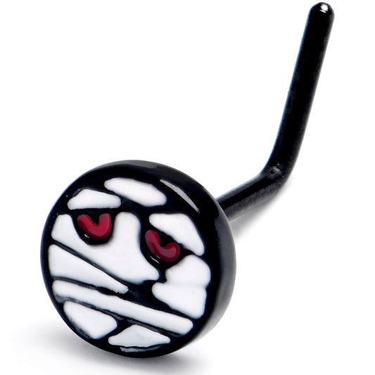 20G 7mm Black Halloween Mummy L Shape Nose Ring