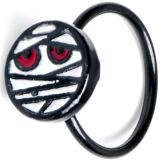20G 5/16 Black Halloween Mummy Nose Hoop