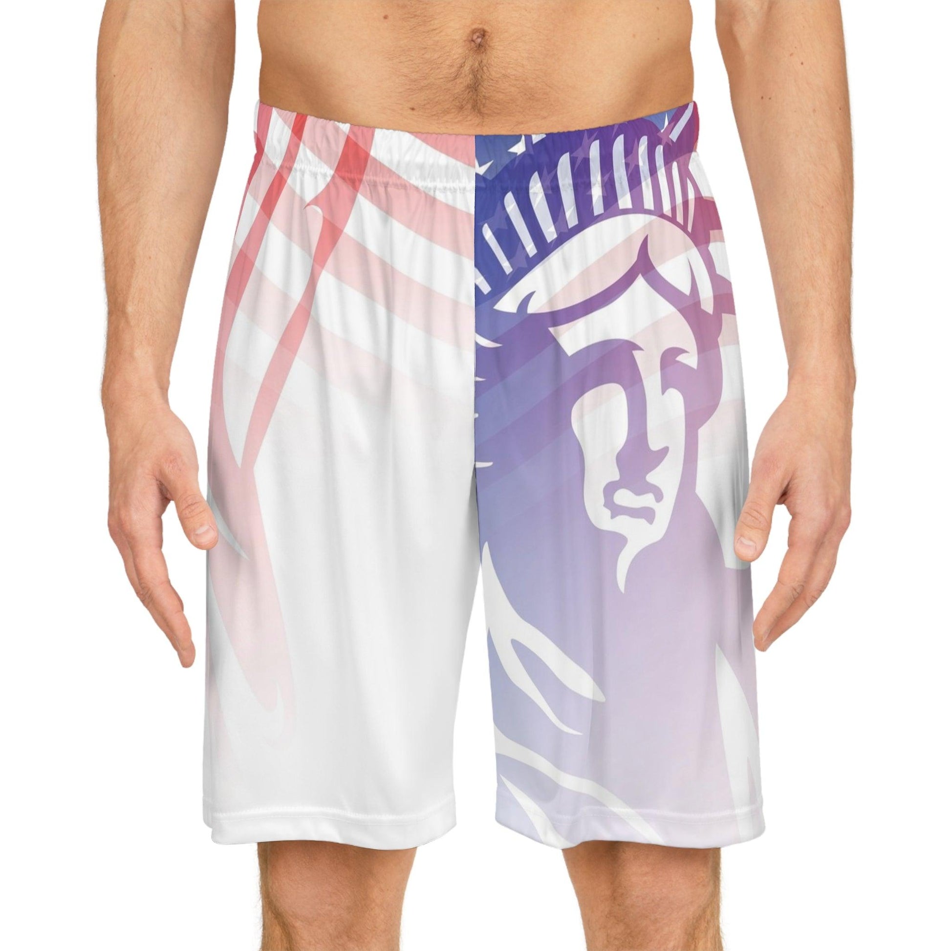 Statue of Liberty Basketball Shorts - Lizard Vigilante