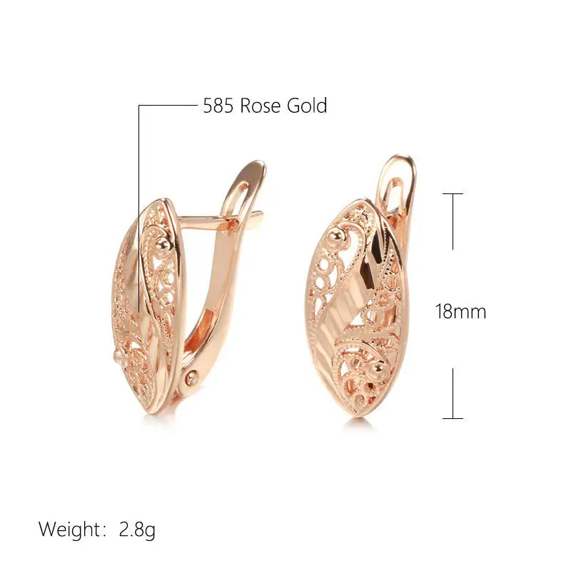 French Hollow Pattern Heart-shaped Earrings