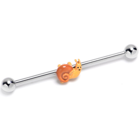 14G Cottagecore Snail Industrial Barbell 38mm