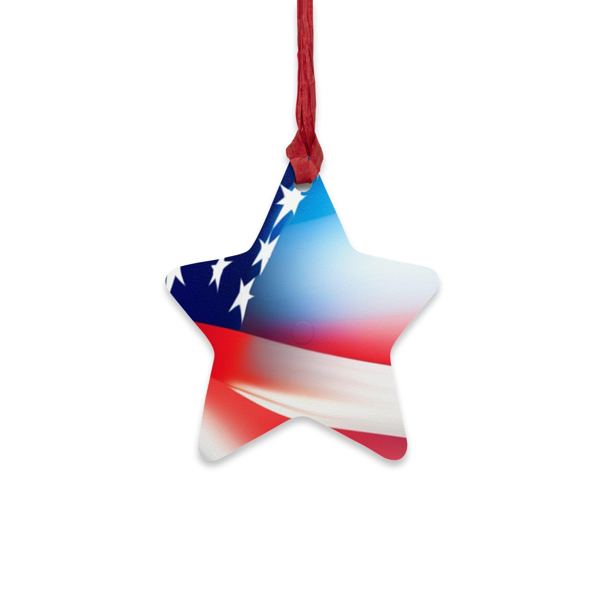 American Flag Red White And Blue Old Glory Wooden Ornaments, 6 Shapes - Lizard Vigilante