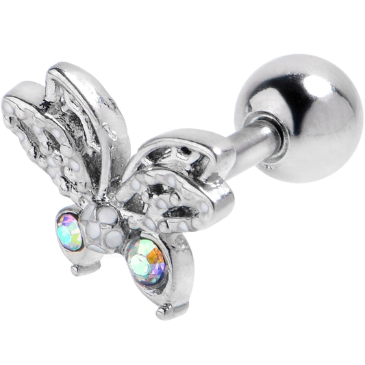 16G 1/4 Aurora CZ Gem Ultra Drama Butterfly Cartilage Tragus Earring