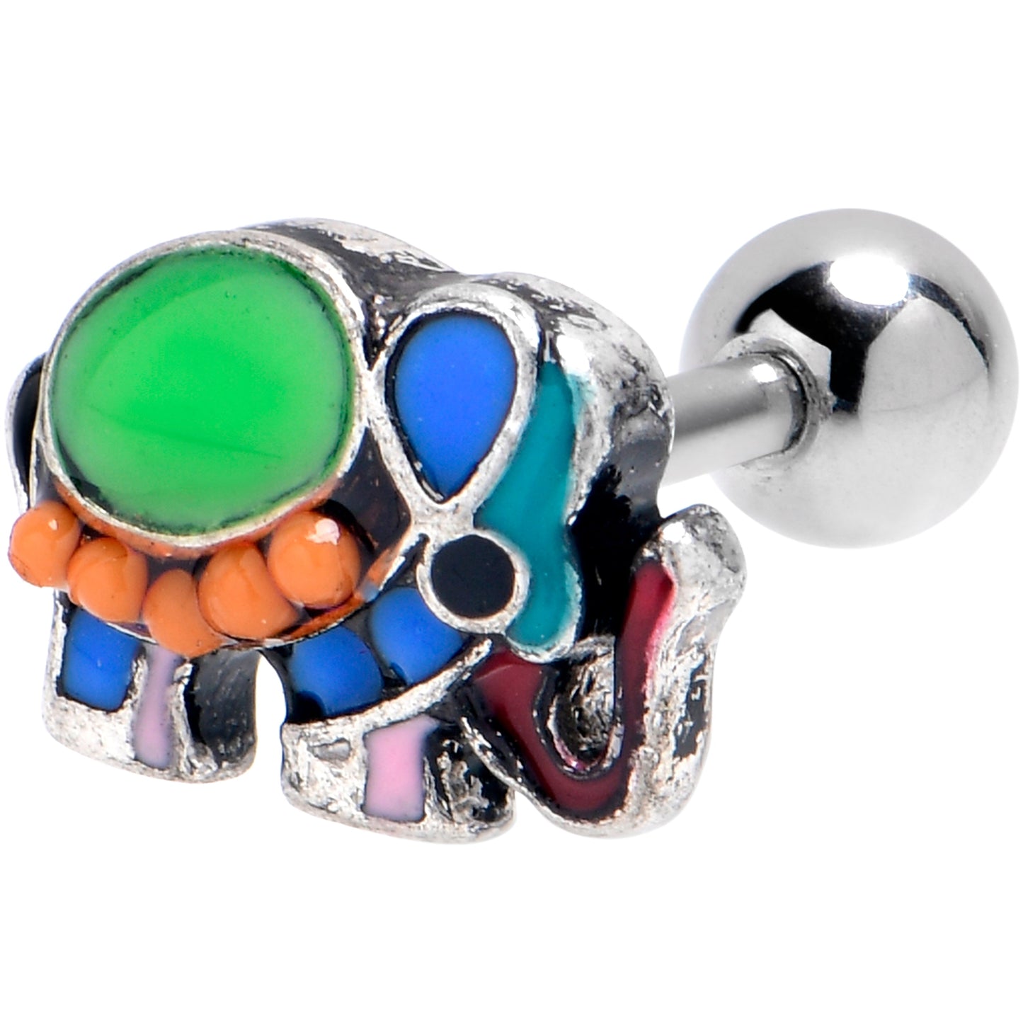 16G 1/4 Colorful Elephant Cartilage Tragus Earring