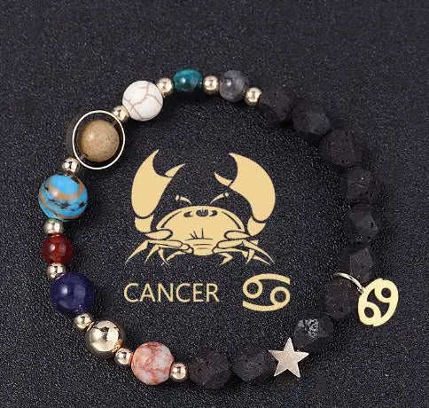 Natural Volcanic Rock Twelve Constellations Bracelets Fashion European And American Style