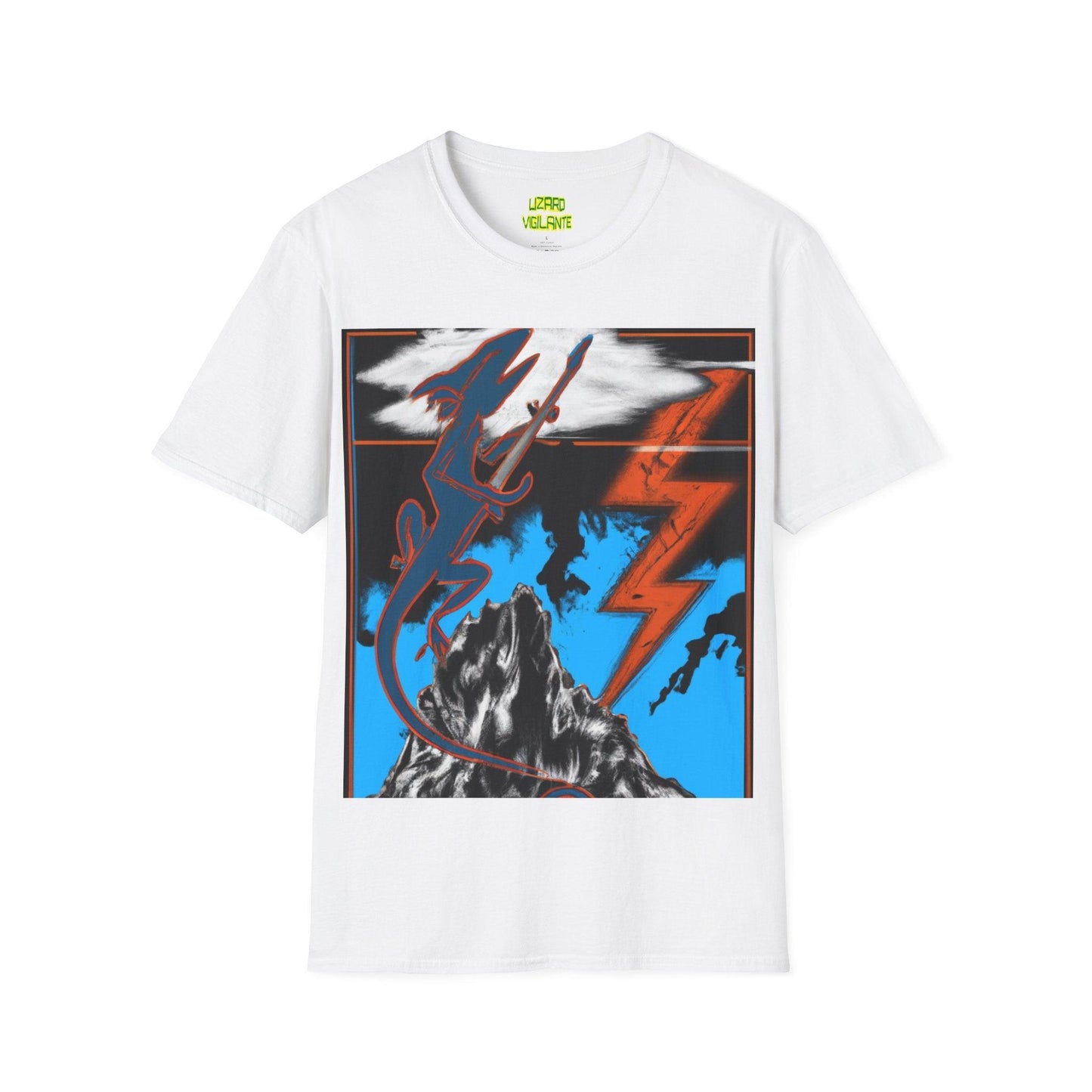 Lizard Vigilante on the Mountain Unisex Softstyle T-Shirt - Lizard Vigilante