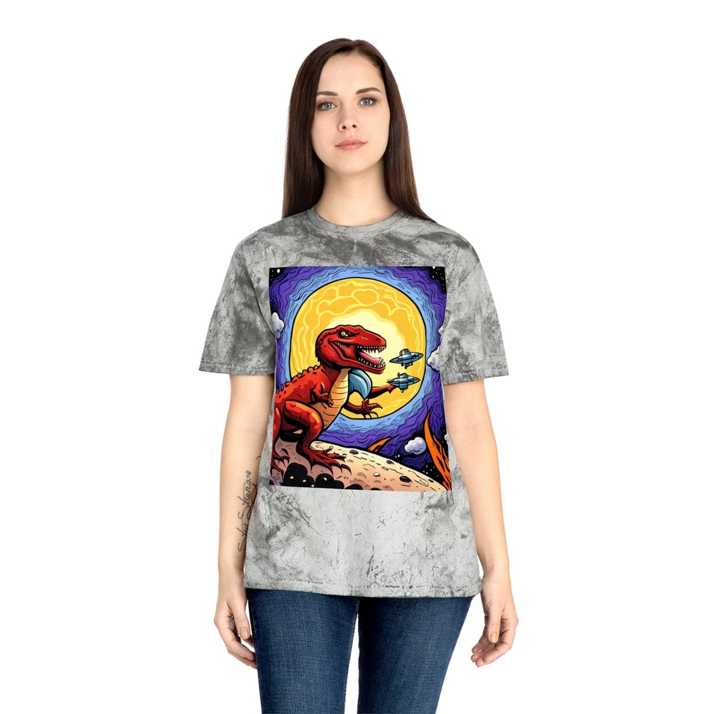 Space Lizard Vigilante Unisex Color Blast T-Shirt Dinosaur Tee - Lizard Vigilante