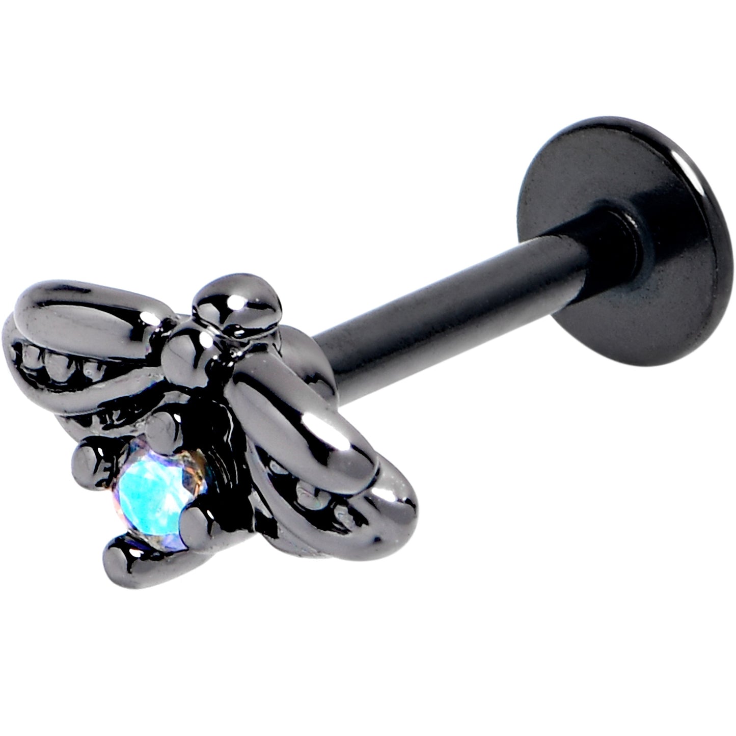 16G 5/16 Blue Gem Black Gothic Butterfly Labret Monroe Tragus