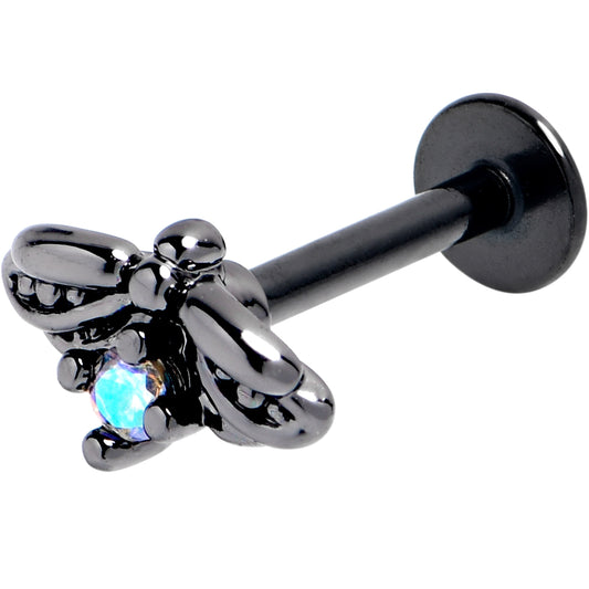 16G 5/16 Blue Gem Black Gothic Butterfly Labret Monroe Tragus