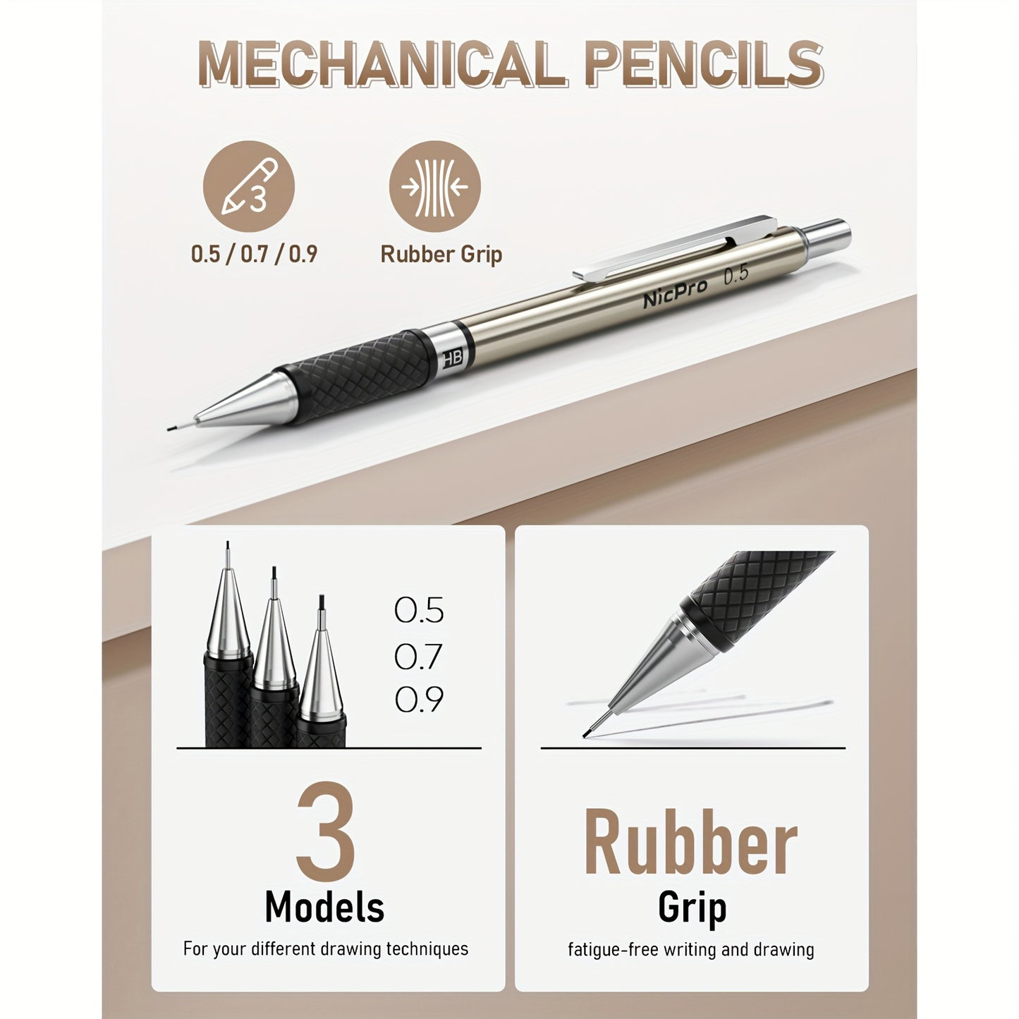 35-Piece Nicpro Premium Art Mechanical Pencil Set – Complete Drafting Kit with 3 Metal Pencils (0.5mm, 0.7mm, 0.9mm), 3 Lead Holders, and 20 Tubes of Lead Refills (6B to 4H) for Professional Drawing & Sketching - Premium pencil set from Lizard Vigilante - Just $32.99! Shop now at Lizard Vigilante