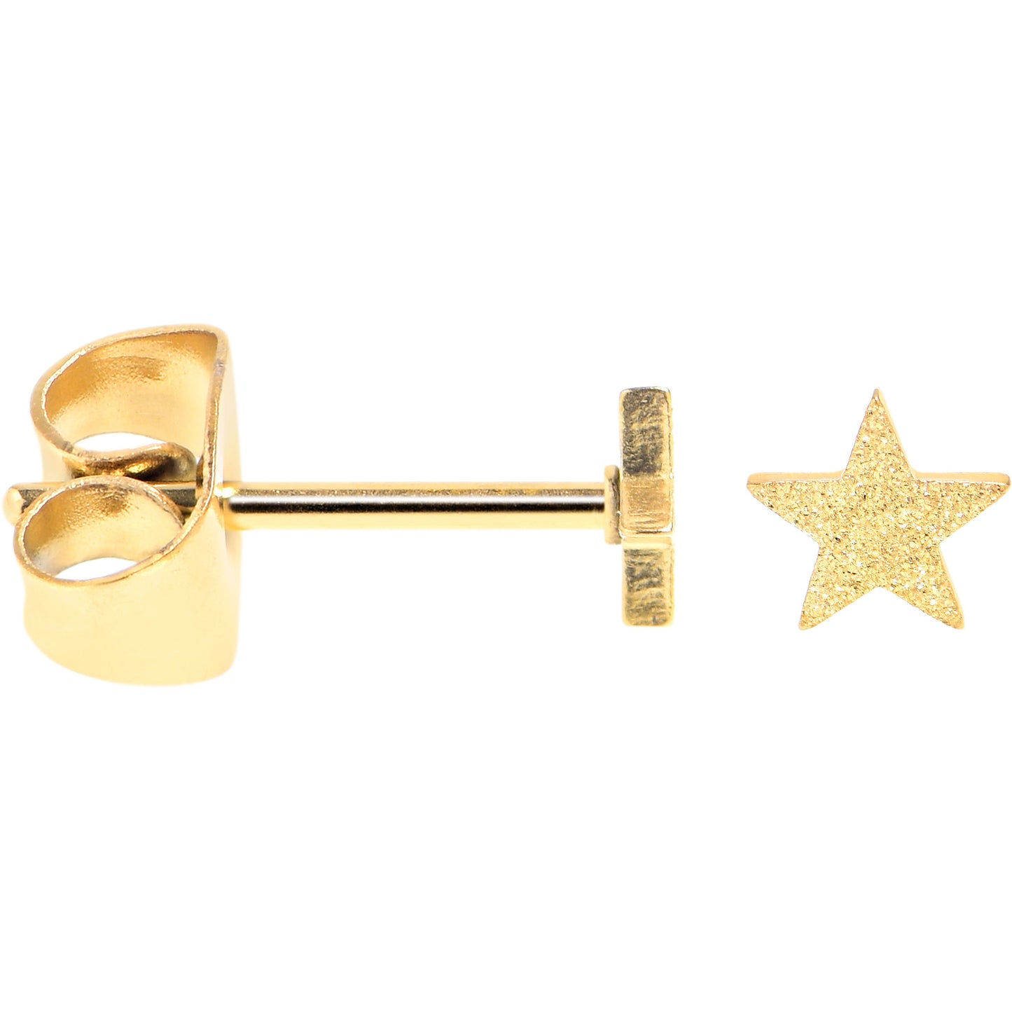4mm-8mm Stars Stud Gold Tone 316L Stainless Steel Earrings 6 Pack
