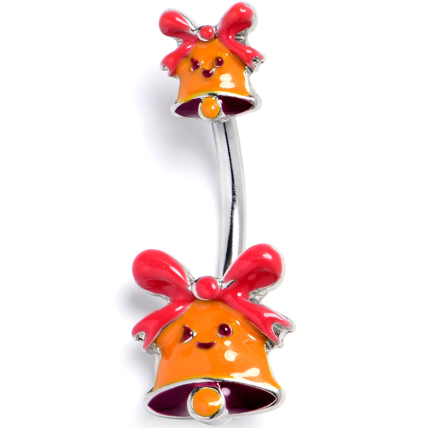 Holiday Bell Bling Double Mount Belly Ring