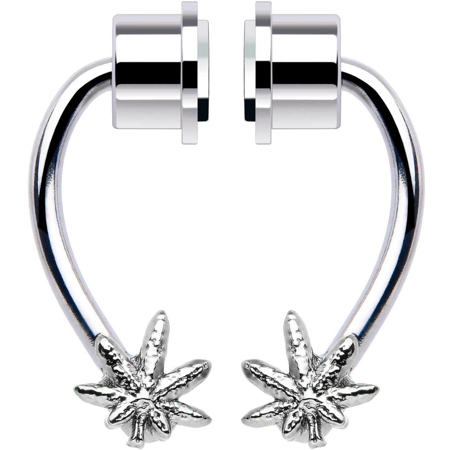 Pot Leaf Magnetic Septum Ring Horseshoe Non-Pierced Fake Nose Ring