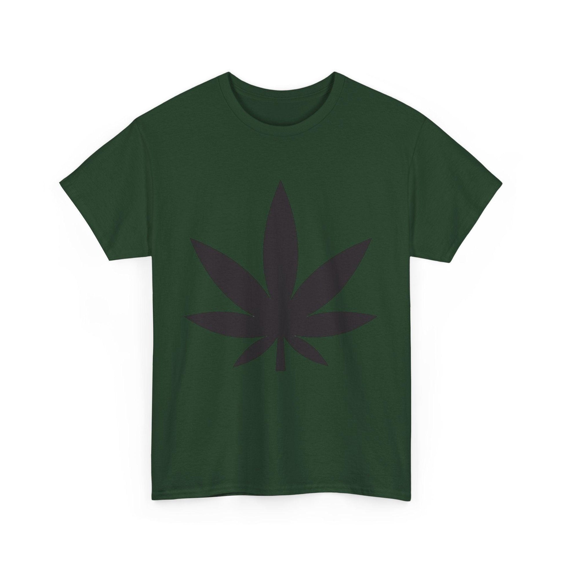 Black Pot Leaf Unisex Heavy Cotton Tee - Lizard Vigilante