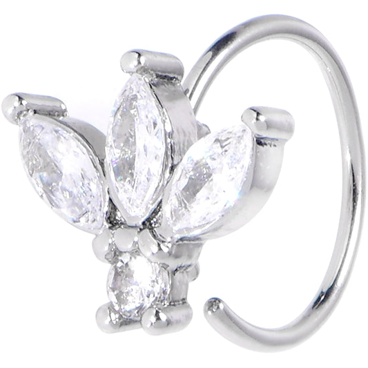 20G 5/16 Clear Gem Fashion Fan Mini Nose Hoop