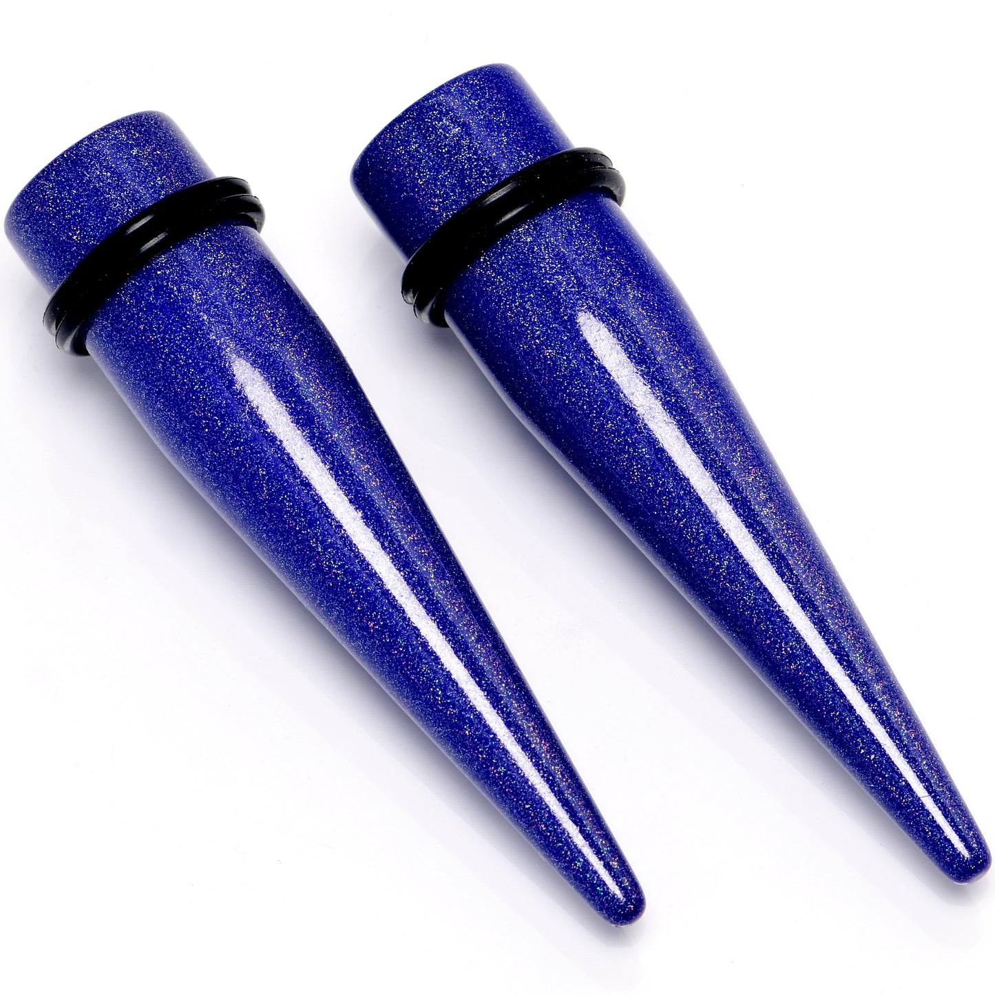 Blue Shimmer Acrylic Straight Taper Set 6mm to 20mm Sizes