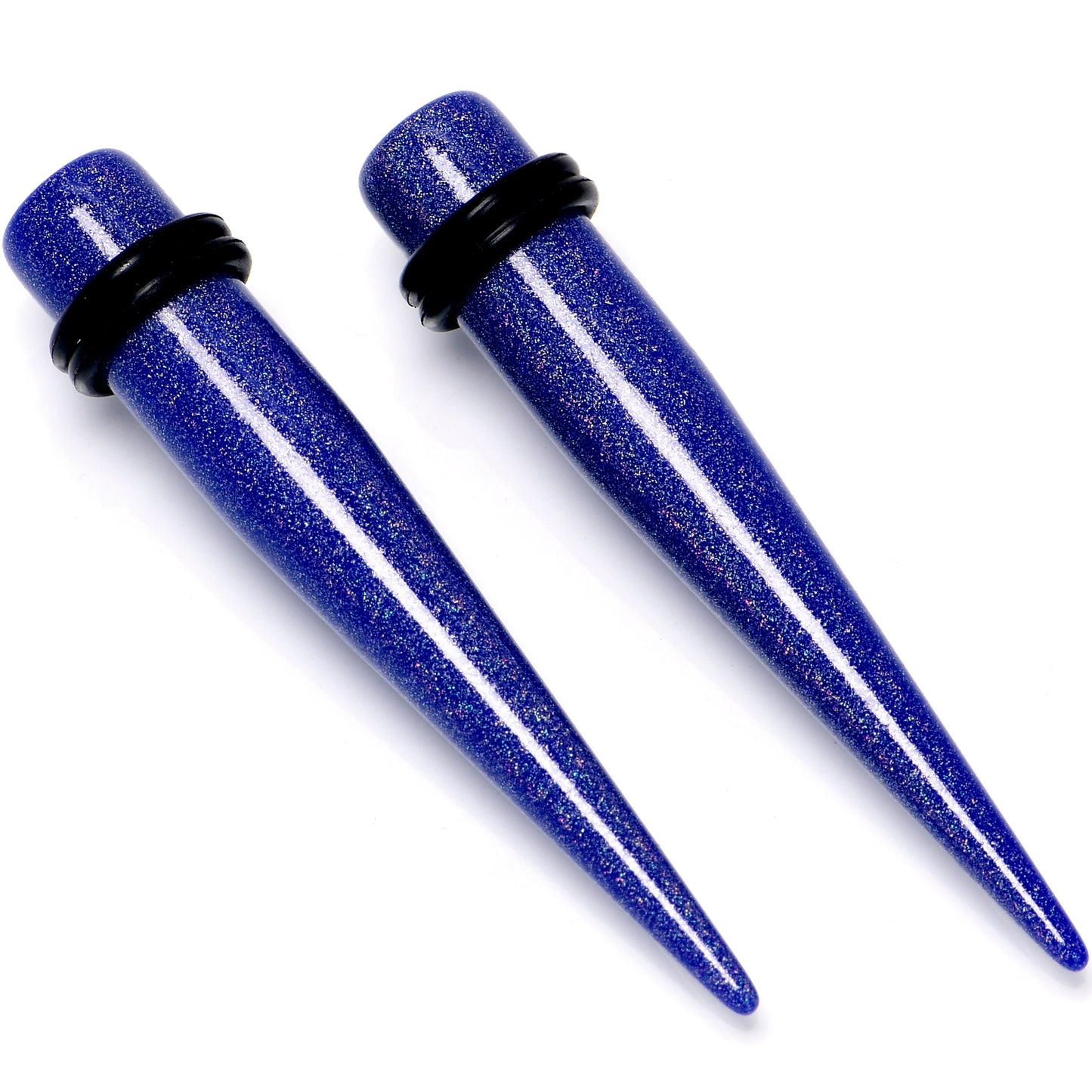 Blue Shimmer Acrylic Straight Taper Set 6mm to 20mm Sizes