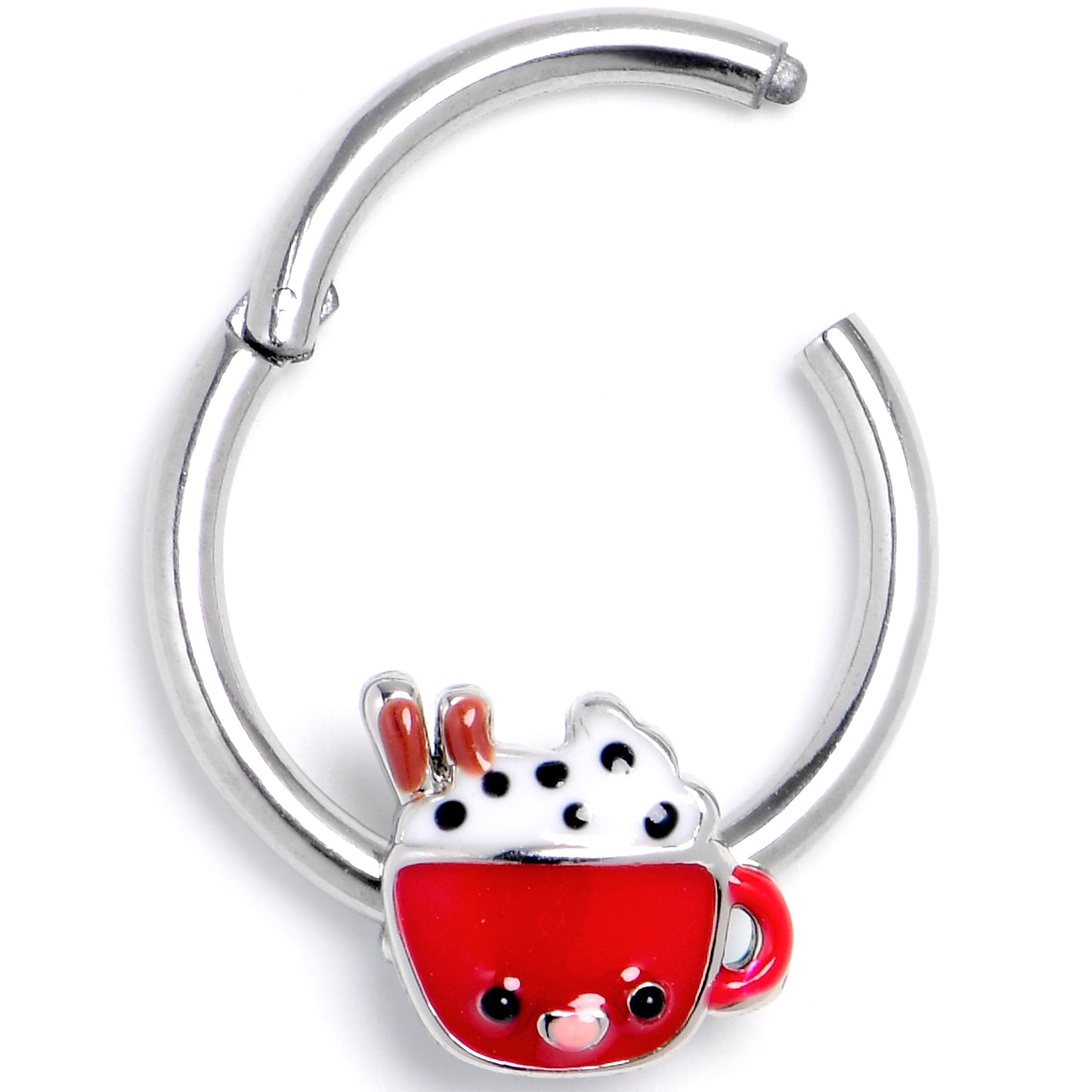 16G 3/8 Festive Holiday Cocoa Hinged Segment Ring