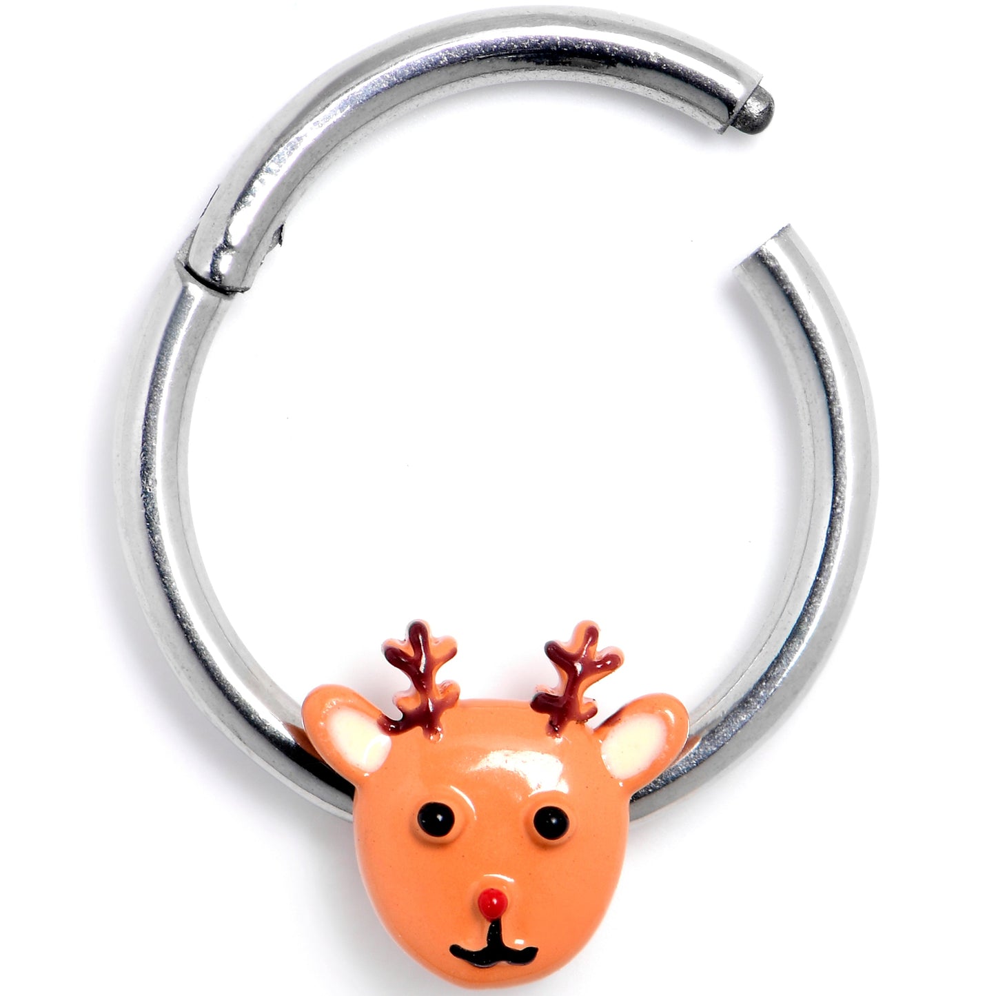 16G 3/8 Santa's Reindeer Hinged Segment Ring