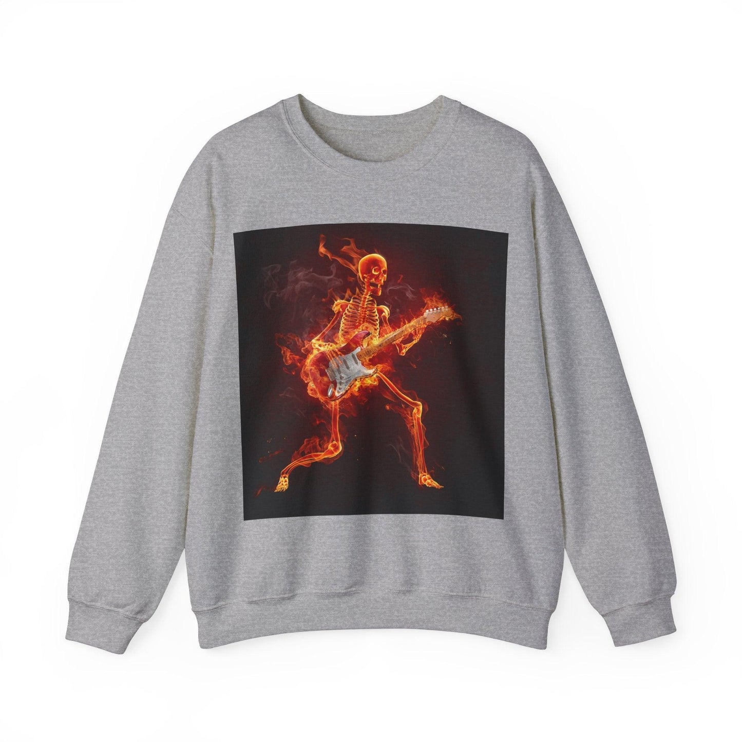 Fiery Guitarist Unisex Heavy Blend™ Crewneck Sweatshirt - Lizard Vigilante