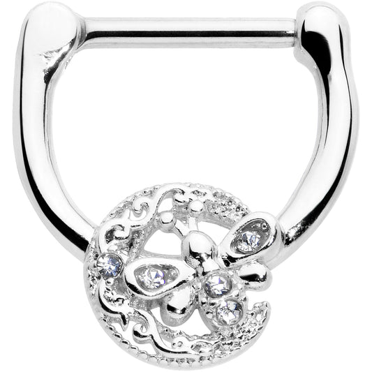 16G 5/16 Clear Gem Lunar Dragonfly Cartilage Clicker