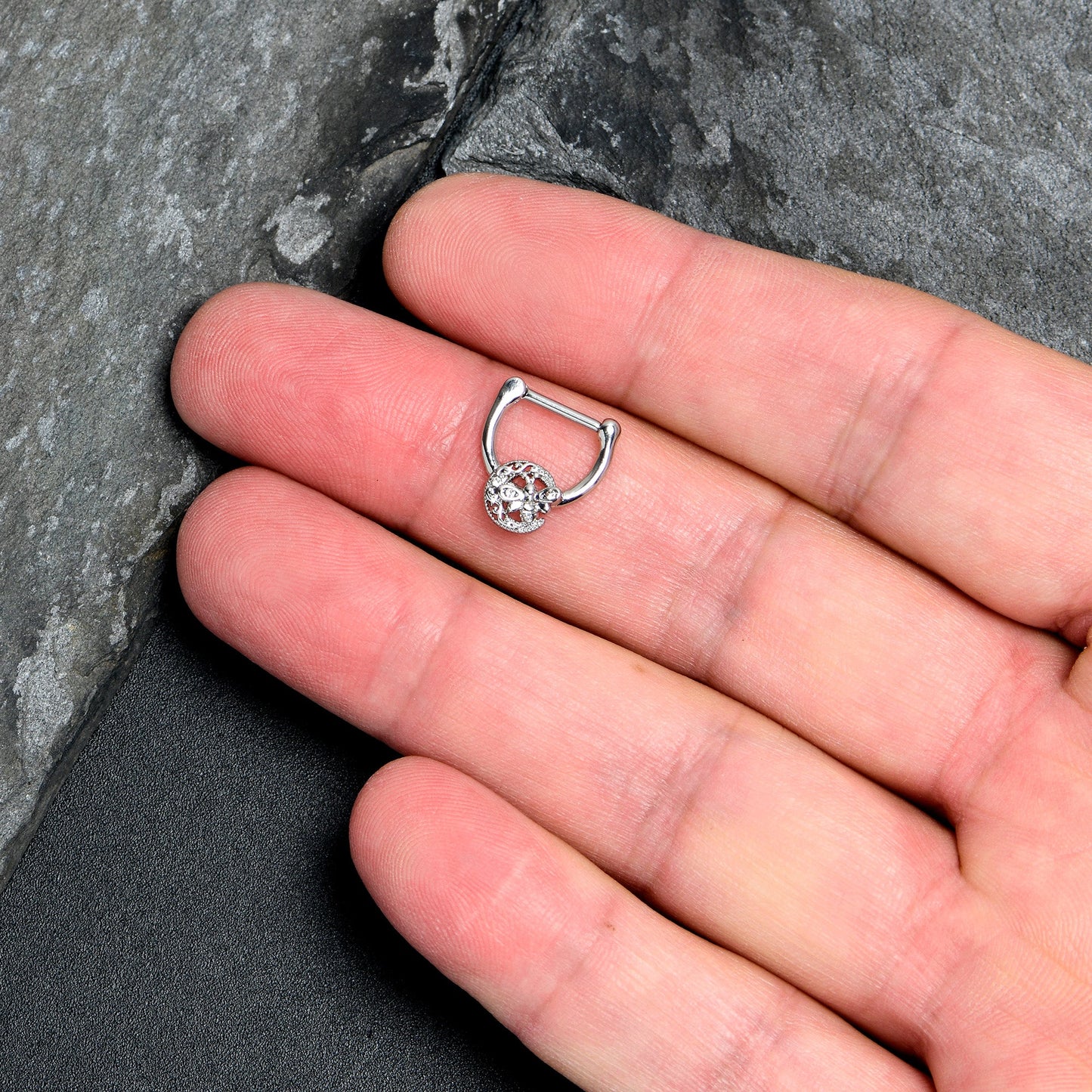 16G 5/16 Clear Gem Lunar Dragonfly Cartilage Clicker