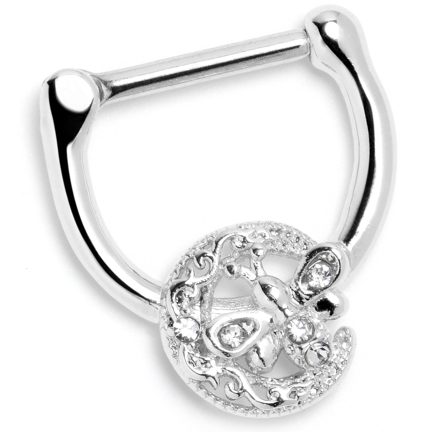 16G 5/16 Clear Gem Lunar Dragonfly Cartilage Clicker