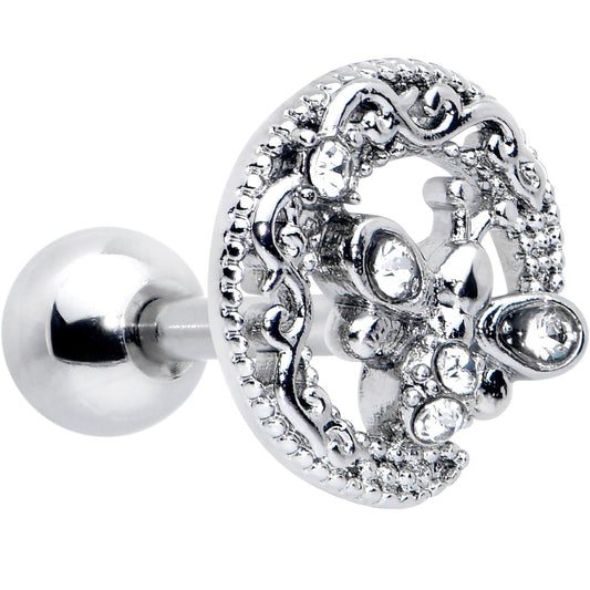 16G 1/4 Clear Gem Lunar Dragonfly Cartilage Tragus Earring